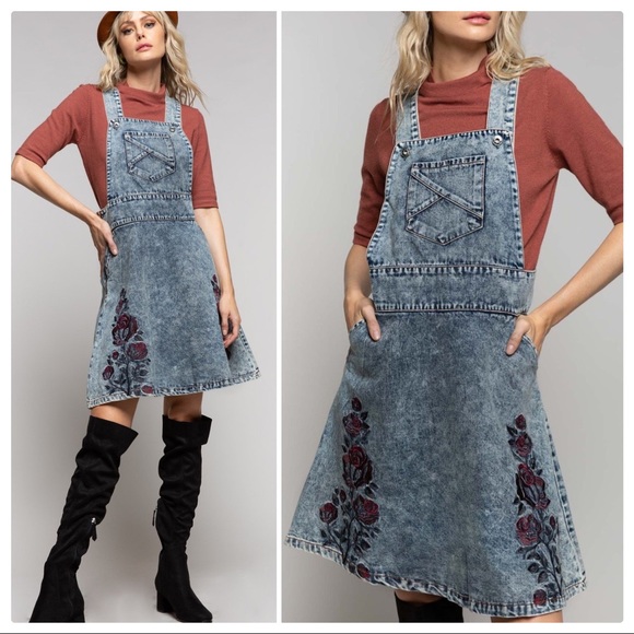 POL Dresses & Skirts - POL Vintage 80's Stone Washed Coverall Denim Dress